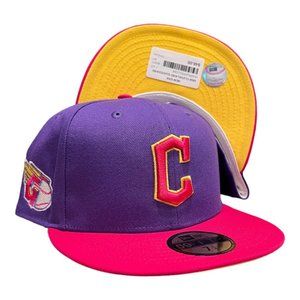 New Era Cleveland Indians Guardians 59FIFTY Fitted Hat Cap Purple
